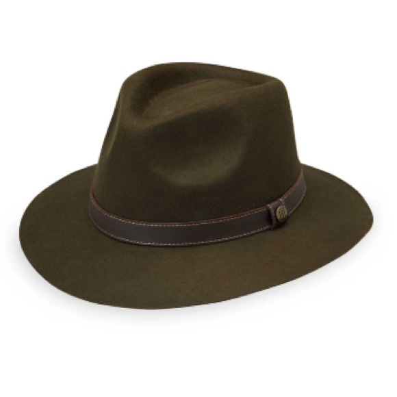 Fedora Olive Green Hat With A Brown Leather Band - Etsy Olive Green Fedora Hat with Brown Band